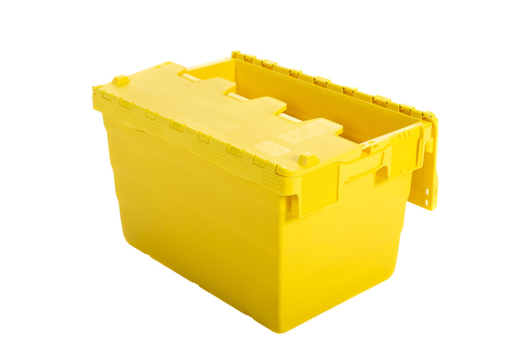 yellow tote bin